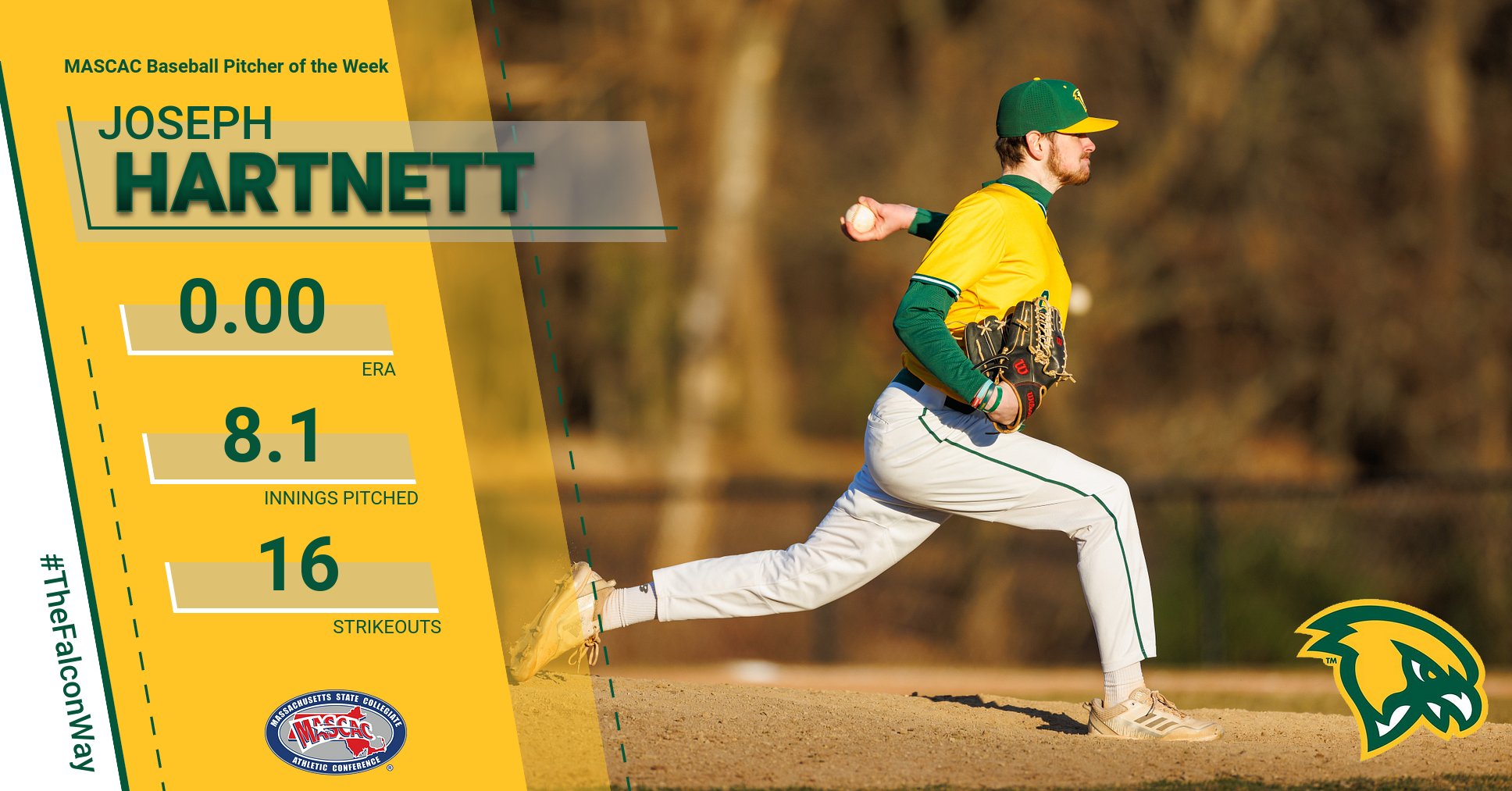 Hartnett Named MASCAC Baseball Pitcher of the Week