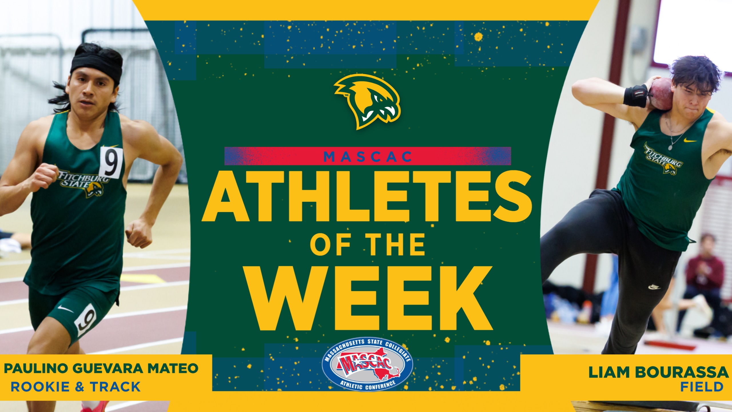 Fitchburg State Men's Outdoor Track Athletes Paulino Guevara Mateo & Liam Bourassa