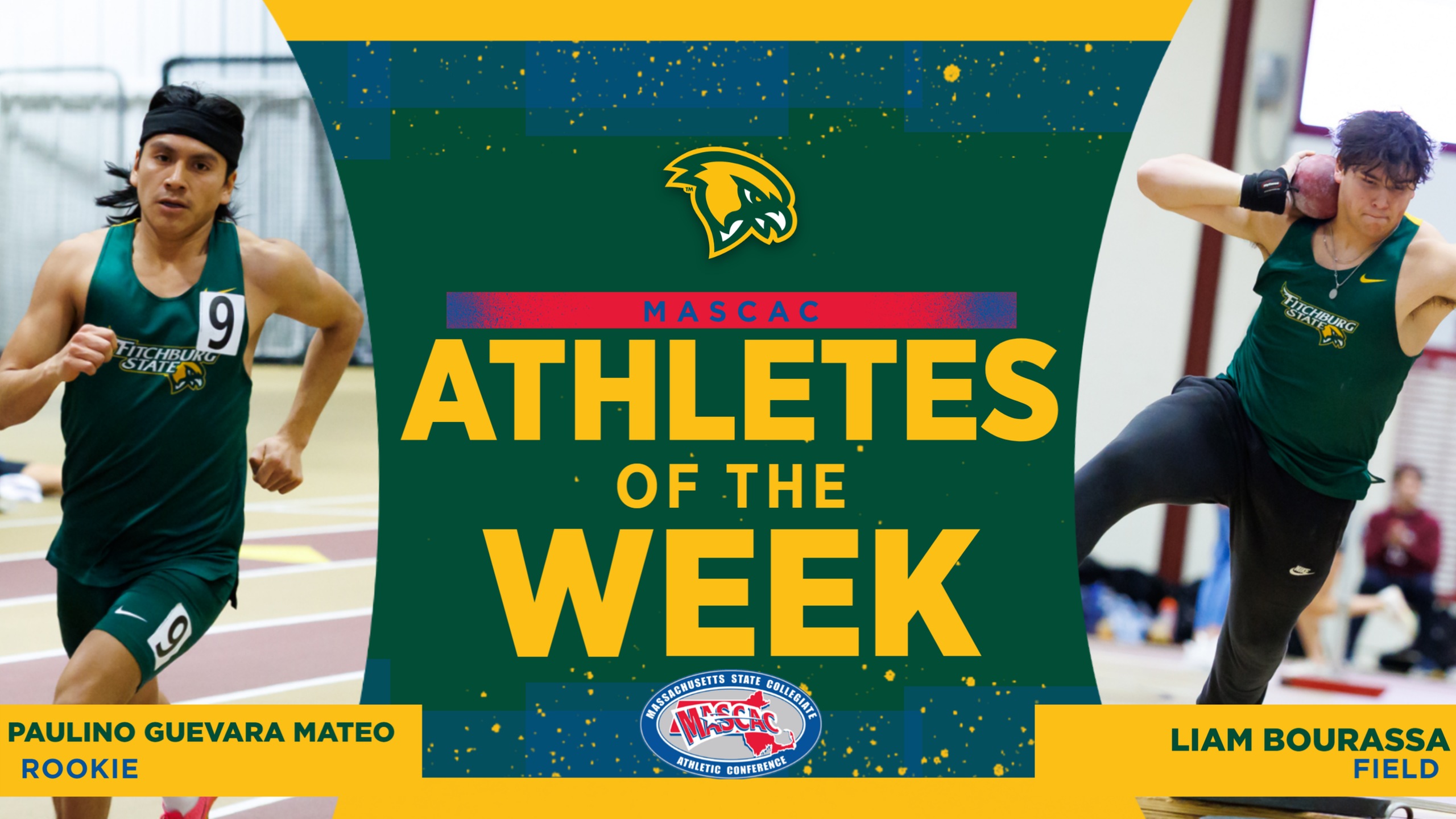Men's Outdoor Track freshman Paulino Guevara Mateo and senior Liam Bourassa